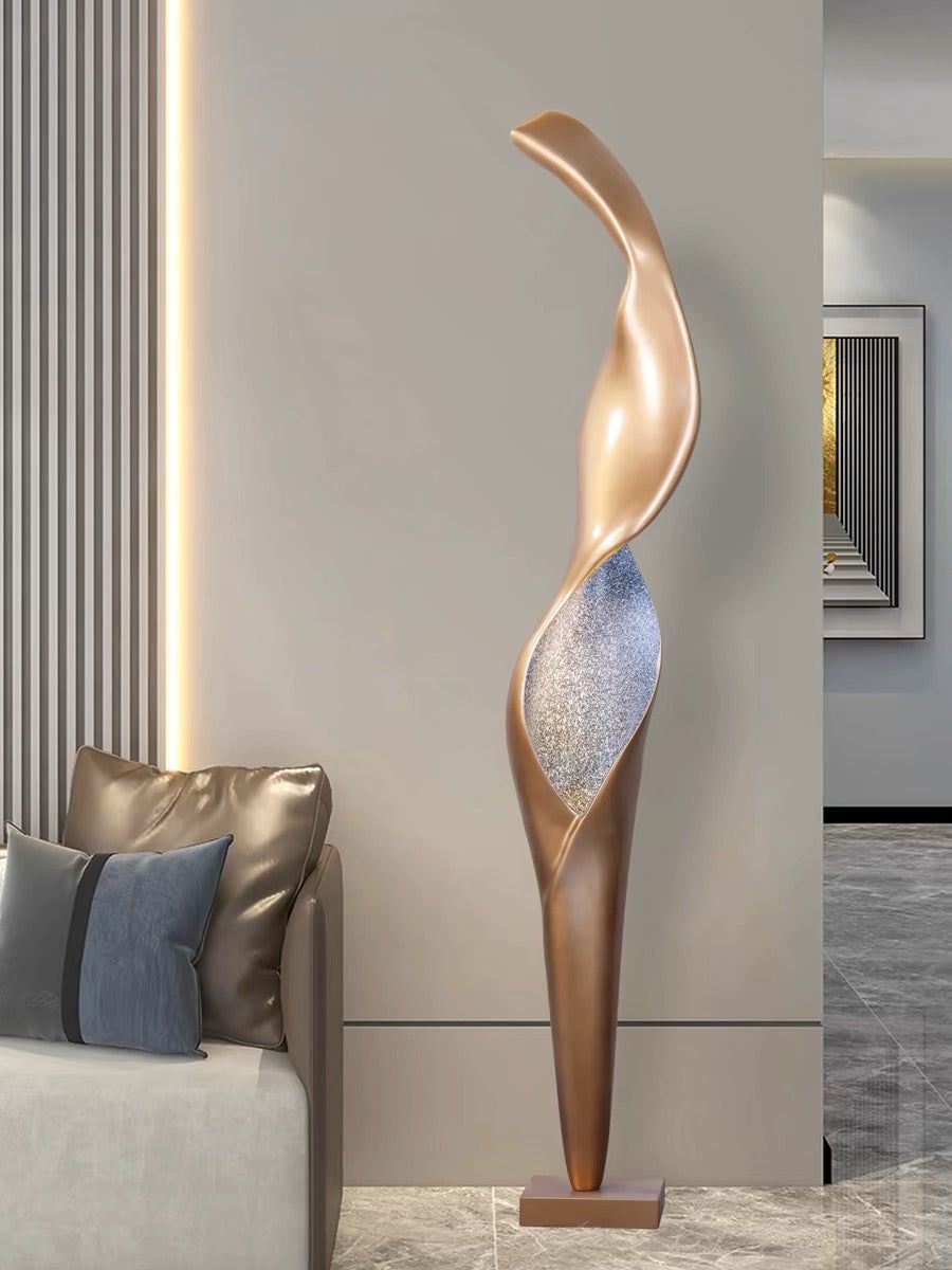Orelinelle sculpturale vloerlamp van glasvezelversterkte kunststof