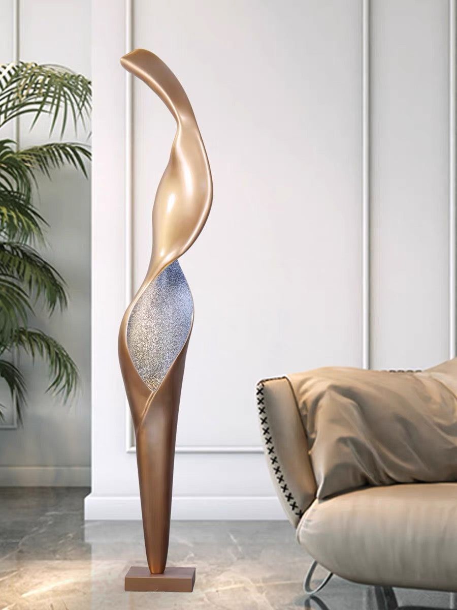 Orelinelle sculpturale vloerlamp van glasvezelversterkte kunststof