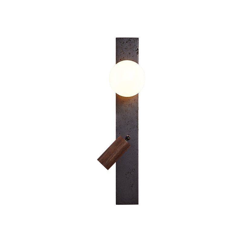 Nirv Balk Zwart Travertin modern Wandlamp