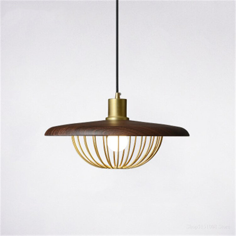 Cairns Modern LED Hanglamp Goud/Bruin/Grijs/Bruin/Hout Metaal Woonkamer