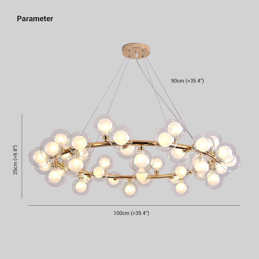 Valentina Moderne Gouden Bellen Hanglamp Metaal/Glas Woonkamer/Slaapkamer