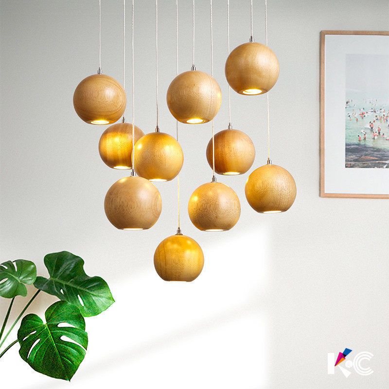 Ozawa Moderne Design Globe LED Hanglamp Hout Woonkamer Keuken