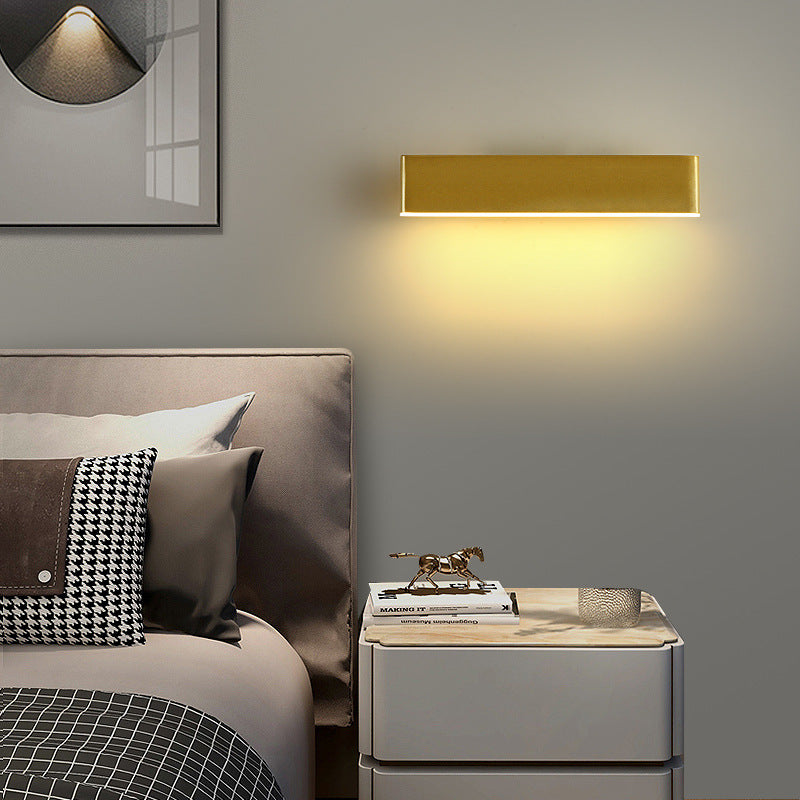 Aqsa Moderne Design LED Wandlampen Gouden Metaal Hout Woonkamer