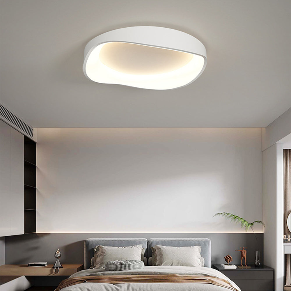 Arisha Modern Wave Flush Mount Ceiling Light, Living Room, White