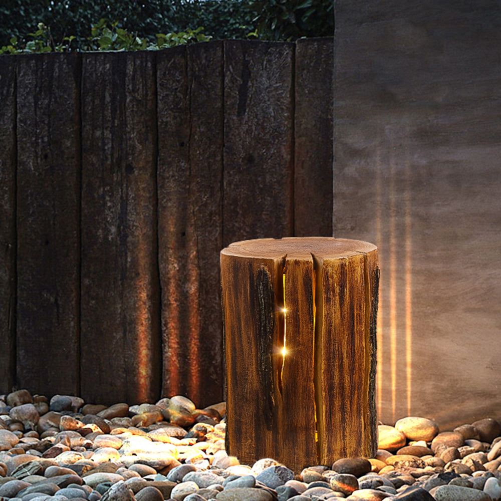 Orr Design Cilinder LED Vloerlamp Bruin Hout Buiten Woonkamer