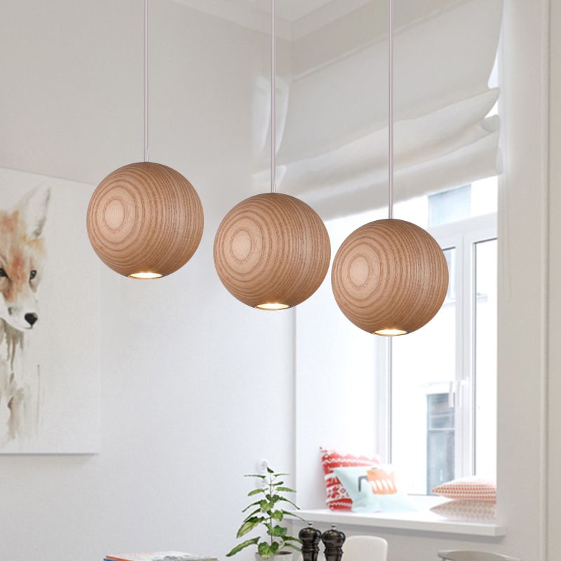 Ozawa Moderne Design Globe LED Hanglamp Hout Woonkamer Keuken