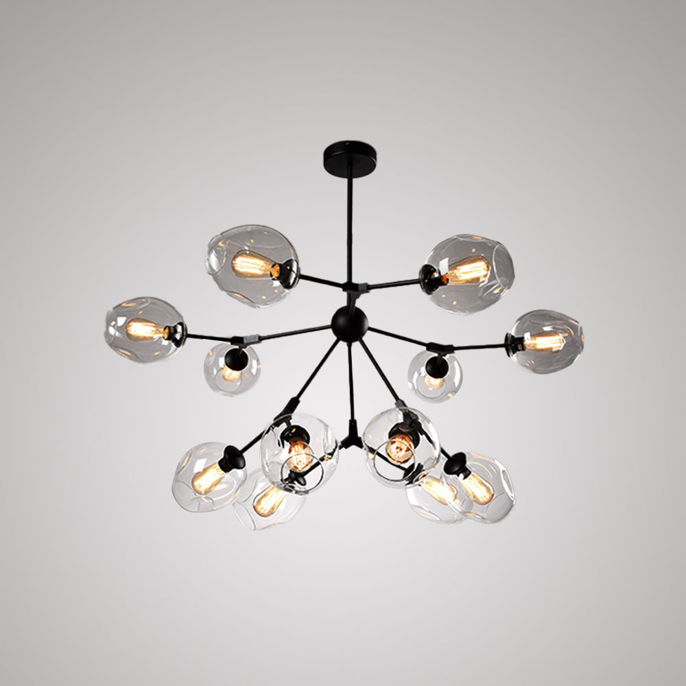 Valentina Moderne Bubbel LED Hanglamp Metaal/Glas Zwart/Goud Woonkamer/Slaapkamer
