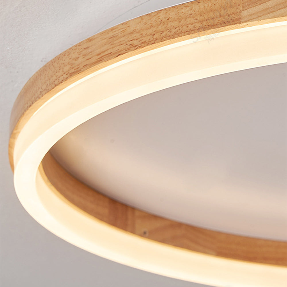 Ozawa Ronde Moderne Inbouw Plafondlamp Dimbaar Hout/Acryl Slaap/Woonkamer