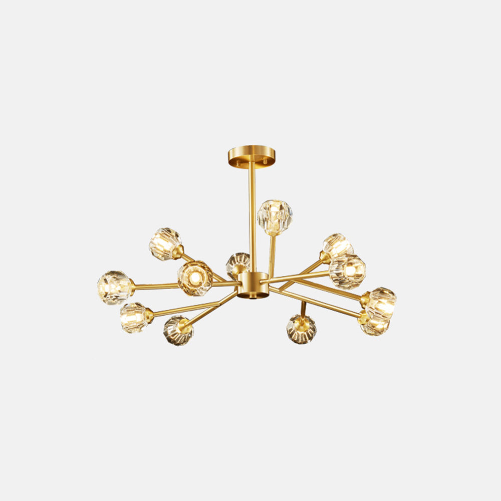 Valentina Moderne Design LED Hanglamp Geblazen Metaal/Kristal Goud Slaap/Eetkamer