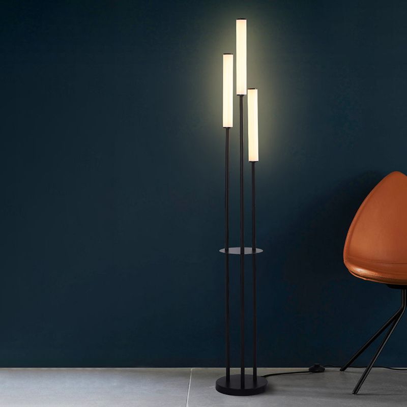 Eryn Moderne LED Vloerlamp Wit Zwart Metaal Arcylic Slaapkamer