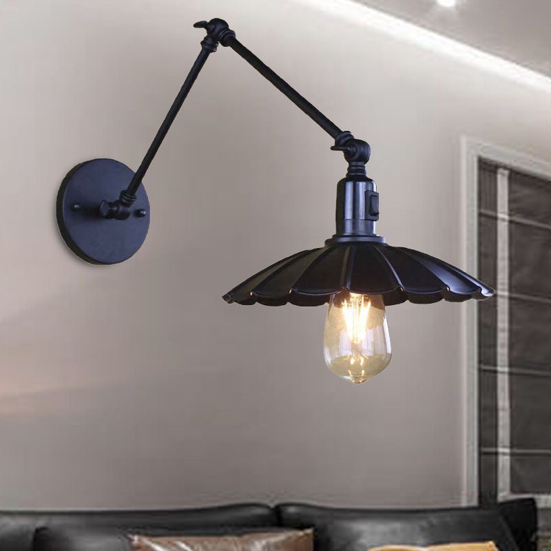 Brady Creatieve Geplooide LED Wandlamp Zwart/Wit Metaal Binnen