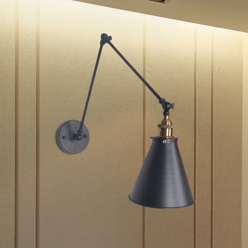 Brady Moderne Tapse LED Wandlamp Zwart/Wit Metaal Woonkamer