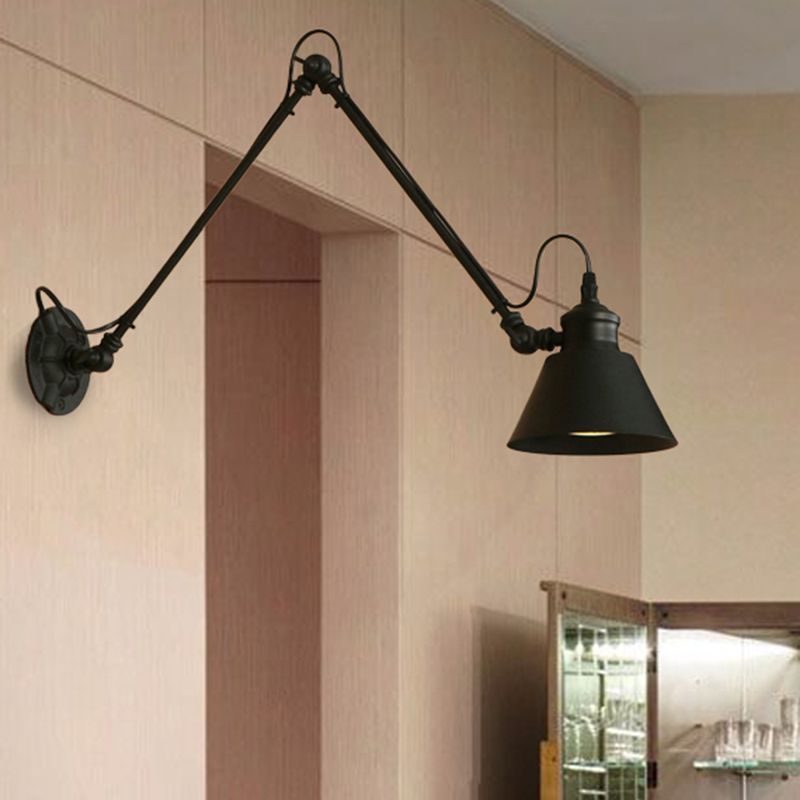 Brady Moderne Conische LED Wandlamp Zwart Metaal Slaapkamer