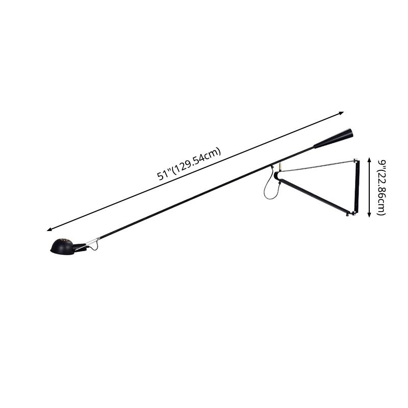 Brady Verstelbare Wandlamp met Lange Zwenkarm Metaal Zwart/Wit