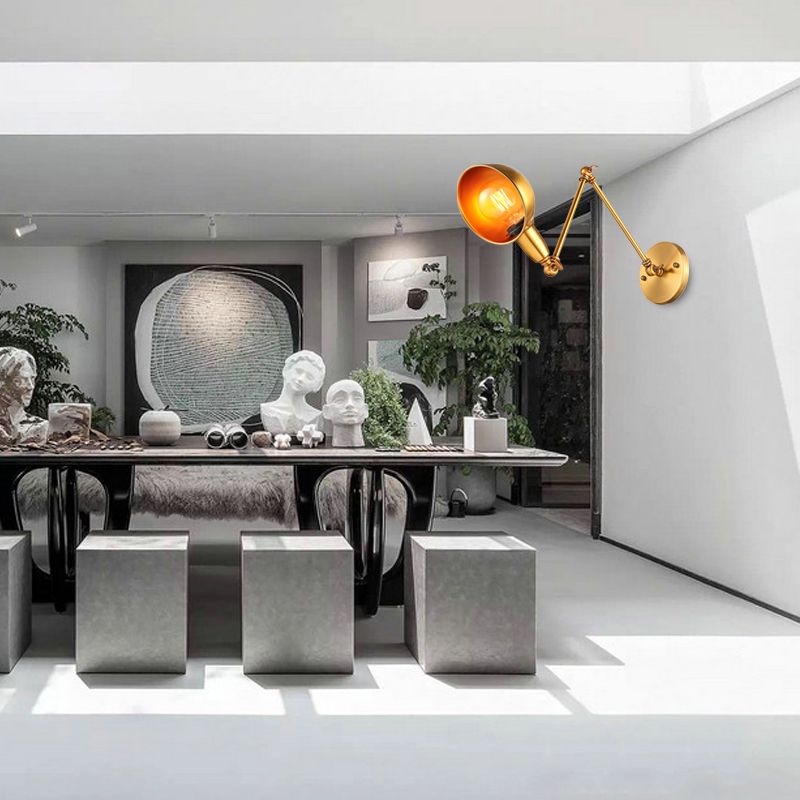 Brady Vintage Halfronde Verstelbare Wandlamp Goud/Chroom Slaapkamer/Woonkamer