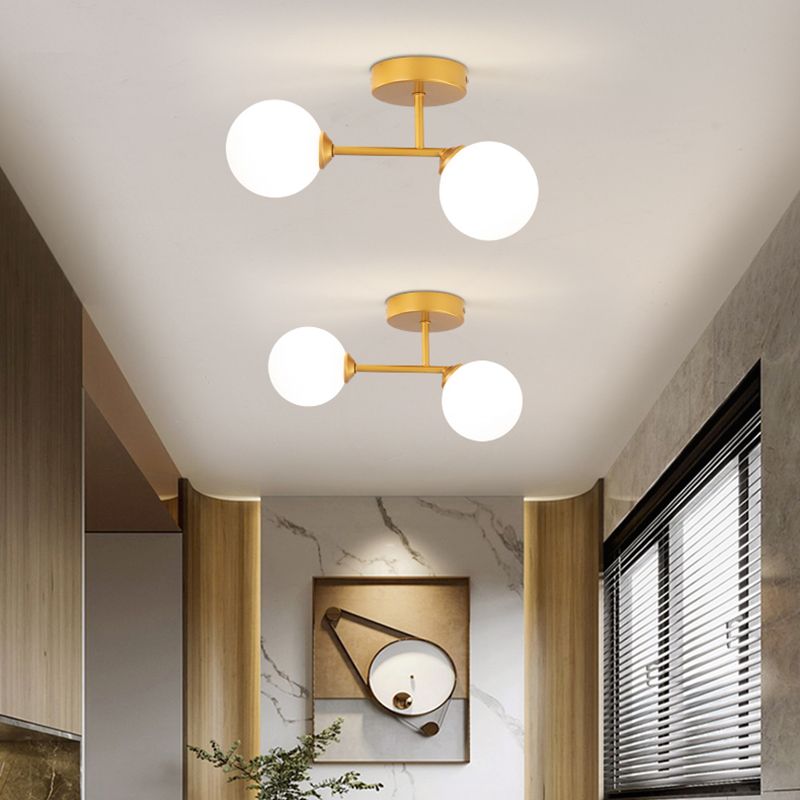 Valentina Moderne Bol LED Plafondlamp Metaal/Gals Zwart/Goud Slaap/Woon/Eetkamer