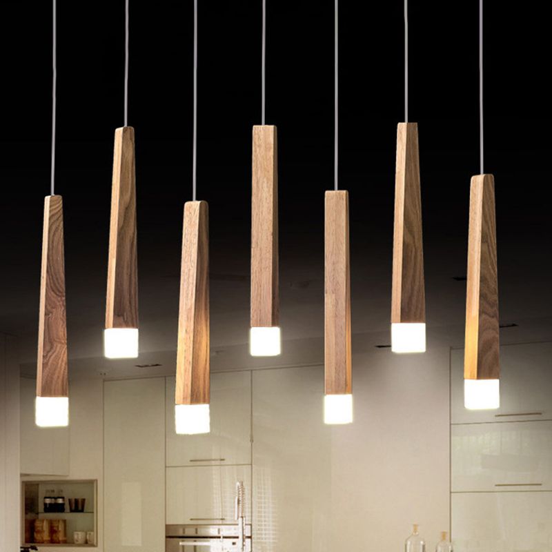 Ozawa Moderne Design LED Hanglamp Hout Acryl Woonkamer Keuken