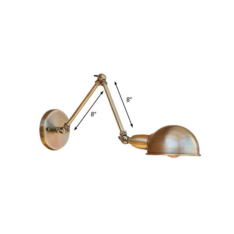 Brady Vintage Halfronde Verstelbare Wandlamp Goud/Chroom Slaapkamer/Woonkamer