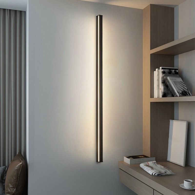 Edge Moderne Minimalistische Bar Metalen/Acryl Wandlamp, Zwart