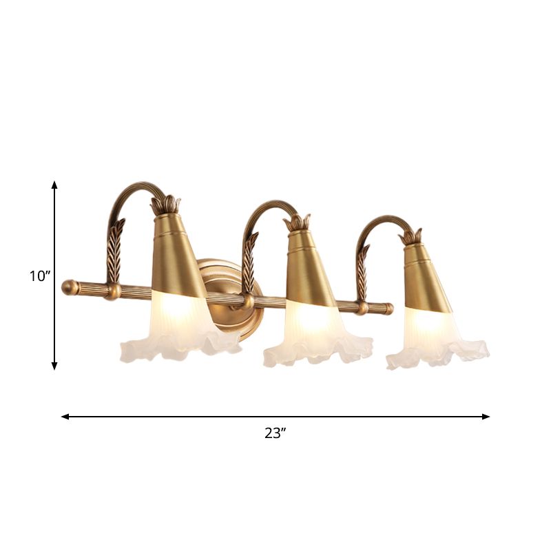 Félicie Retro Bloem Wandlamp Goud Metaal/Glas Woonkamer Slaapkamer