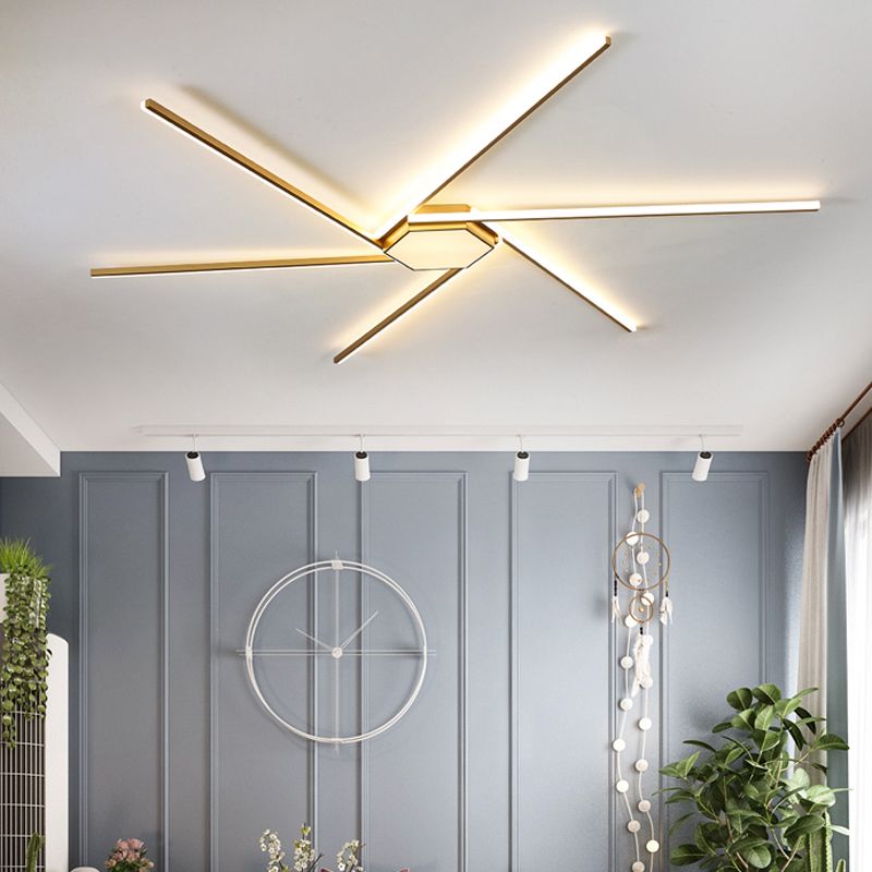 Quinn Moderne Design LED Plafondlamp Acryl/Metaal Goud Woonkamer