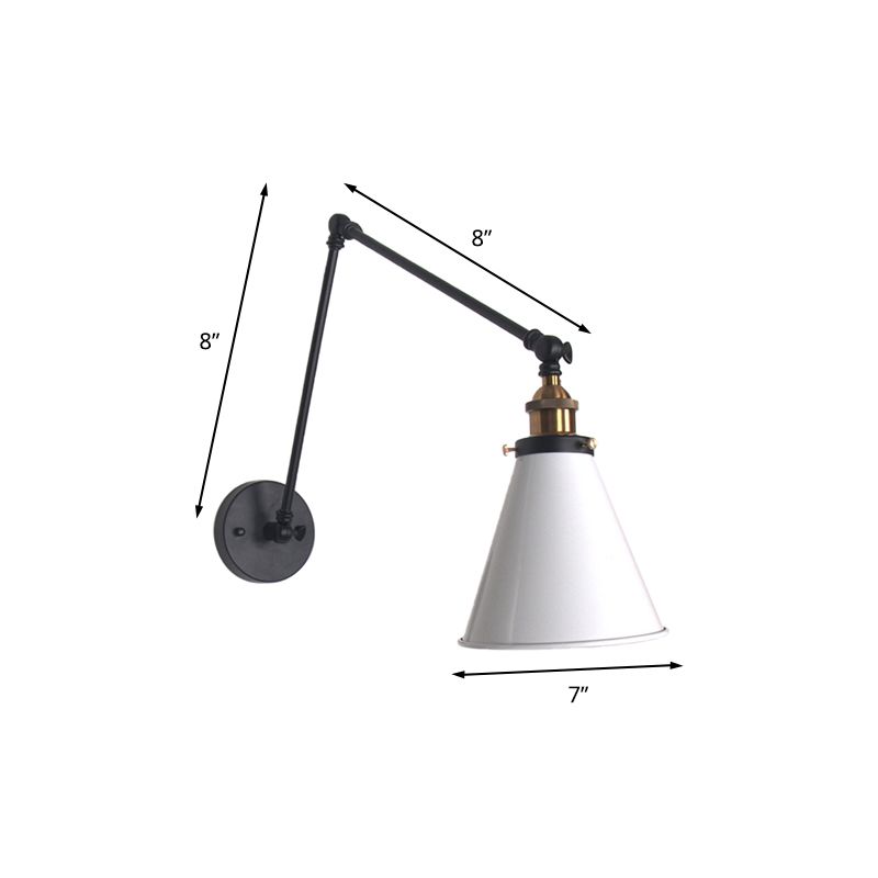 Brady Moderne Tapse LED Wandlamp Zwart/Wit Metaal Woonkamer