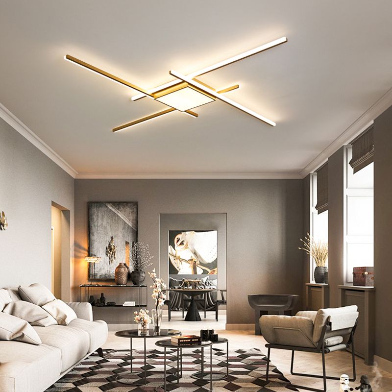 Quinn Moderne Design LED Plafondlamp Acryl/Metaal Goud Woonkamer