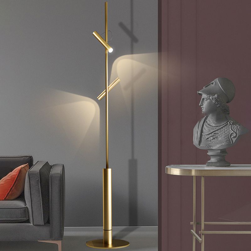 Freja Moderne Design Lineaire Dubbele Kop Metalen Vloerlamp Silicagel Slaapkamer/Woonkame