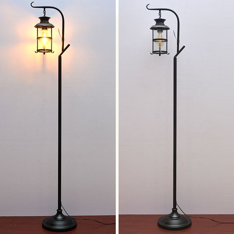 Alessio Retro LED Vloerlamp Zwart&Wit Slaap/Woonkamer Metaal&Glass