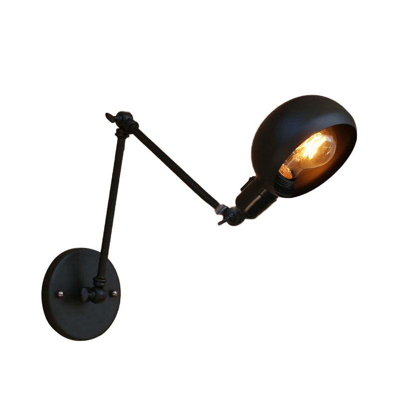 Brady Moderne Koepel LED Wandlamp Zwart Metaal Slaapkamer
