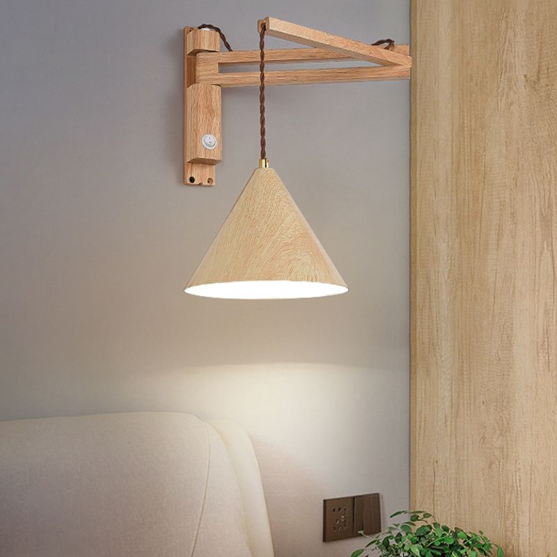 Ozawa Verstelbare Design LED Wandlamp Hout/Metaal Walnoot Woonkamer/Slaapkamer