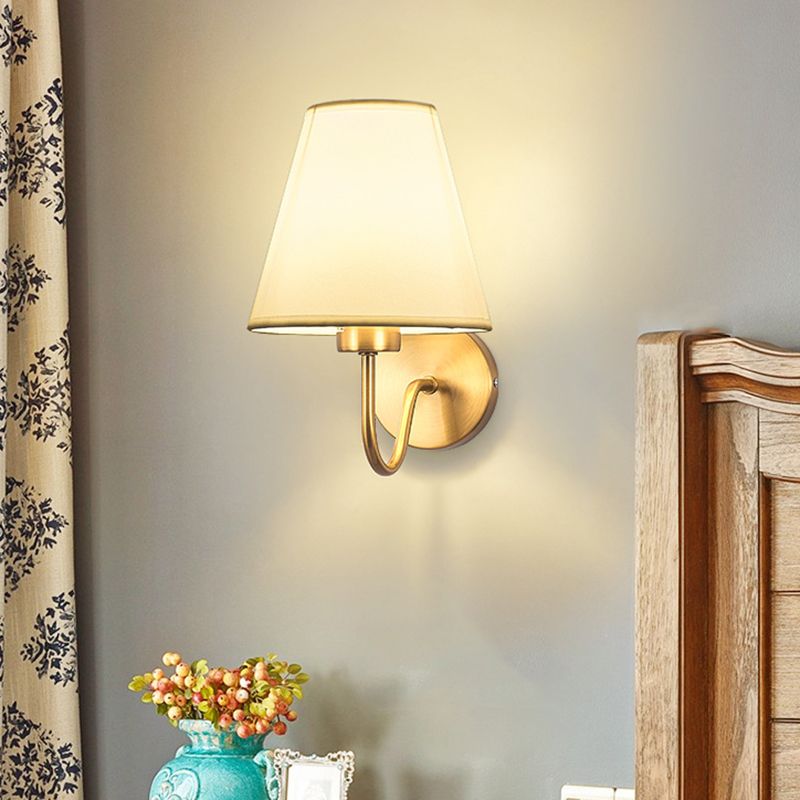 Eryn Nordic Wandlamp Zwart/Wit/Koffie/Flaxen Stof/Metaal Slaapkamer/Eetkamer/Woonkamer
