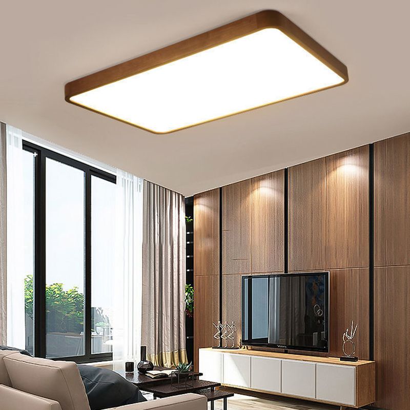 Ozawa Moderne LED Plafondlamp Hout Acryl Slaapkamer Woonkamer