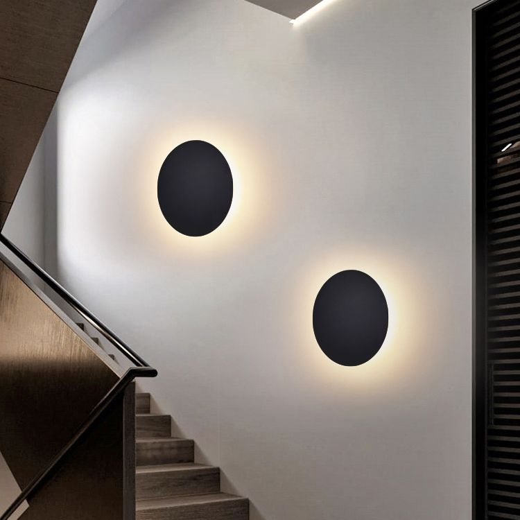 Orr Ronde LED Wandlamp Zwart Wit Goud Metaal Eetkamer Slaapkamer