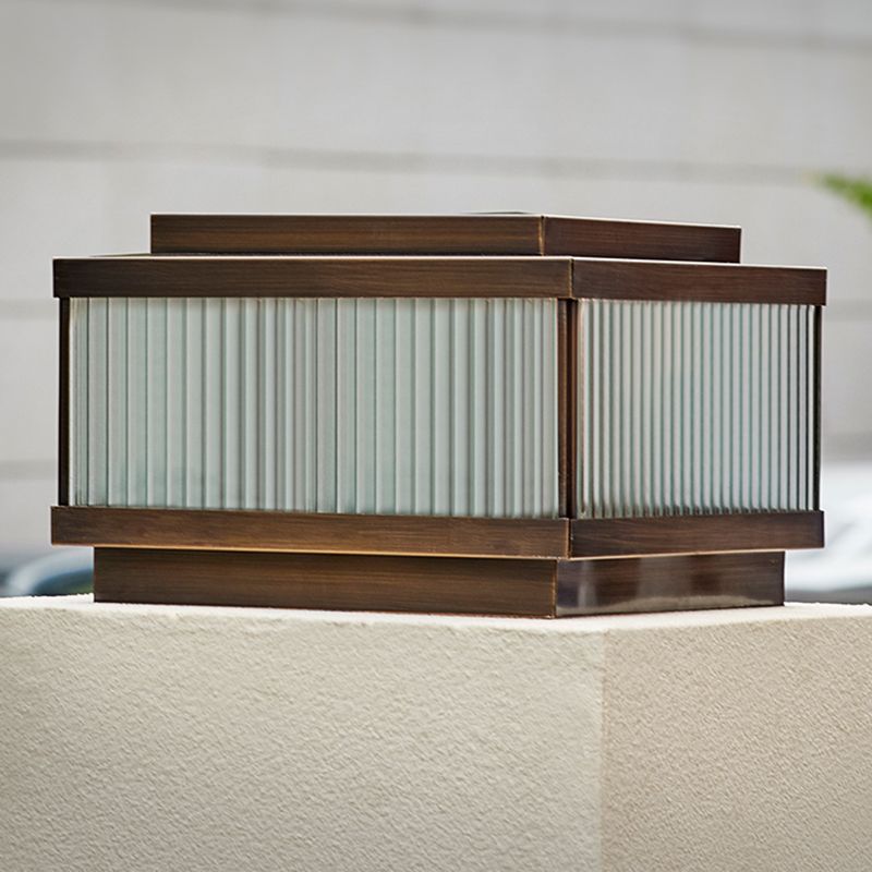 Riley Moderne LED Buitenlamp Bruin Metaal Tuin/Stoeprand/Balkon