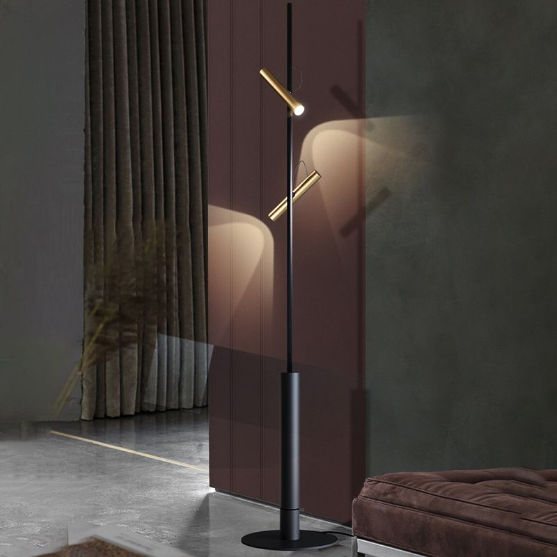 Freja Moderne Design Lineaire Dubbele Kop Metalen Vloerlamp Silicagel Slaapkamer/Woonkame