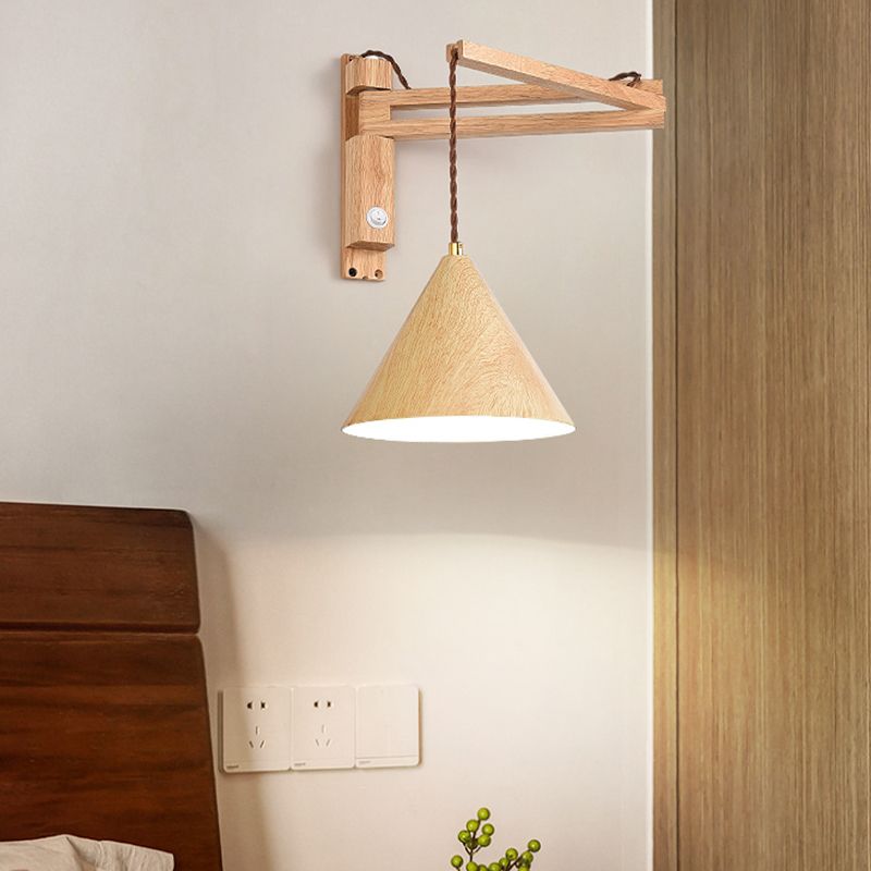 Ozawa Verstelbare Design LED Wandlamp Hout/Metaal Walnoot Woonkamer/Slaapkamer