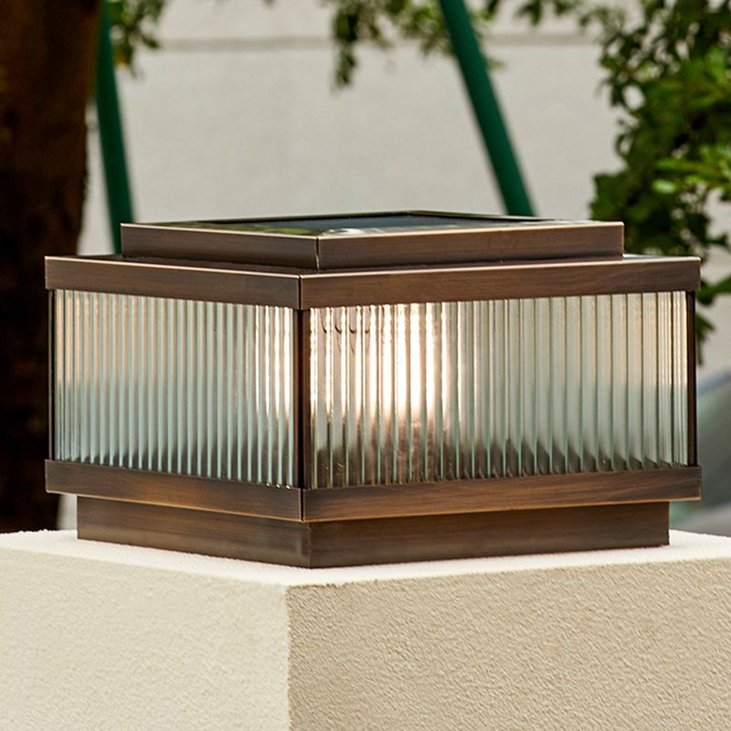 Riley Moderne LED Buitenlamp Bruin Metaal Tuin/Stoeprand/Balkon