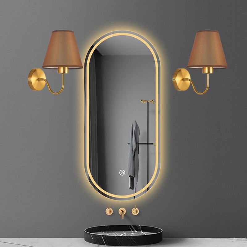 Eryn Nordic Wandlamp Zwart/Wit/Koffie/Flaxen Stof/Metaal Slaapkamer/Eetkamer/Woonkamer