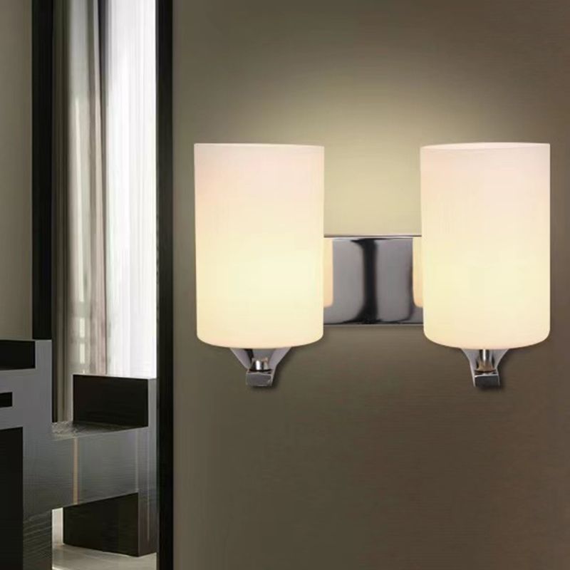 Eryn Moderne Cilinder LED Wandlamp Metaal/Glas Zwart/Chroom Slaap/Woon/Badkamer