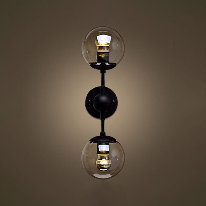 Valentina Moderne Bol LED Wandlamp Metaal/Glas Zwart/Goud Slaap/Woon/Badkamer