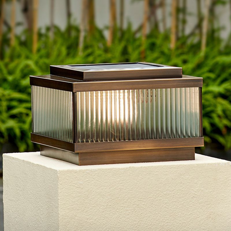 Riley Moderne LED Buitenlamp Bruin Metaal Tuin/Stoeprand/Balkon