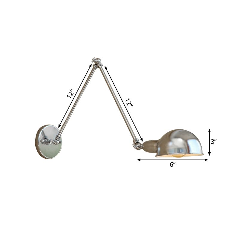 Brady Minimalistische Koepel LED Wandlamp Zilver Metaal Binnen