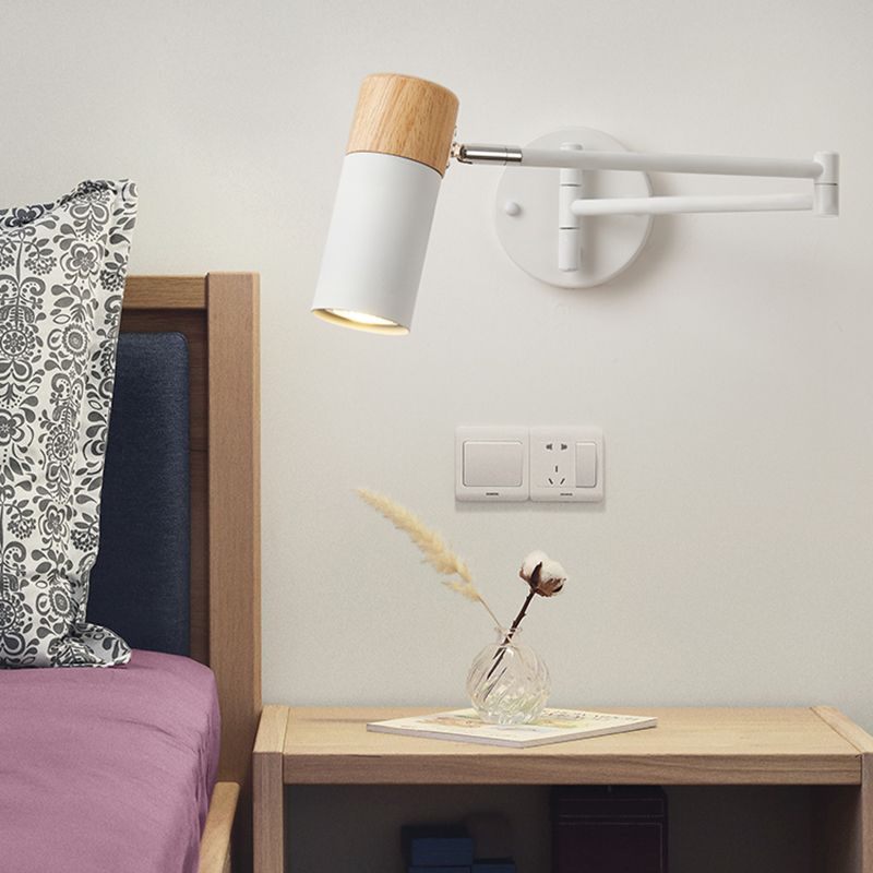 Ozawa Nordic Design LED Verstelbare Wandlamp Metaal/Hout Wit Slaapkamer/Woonkamer