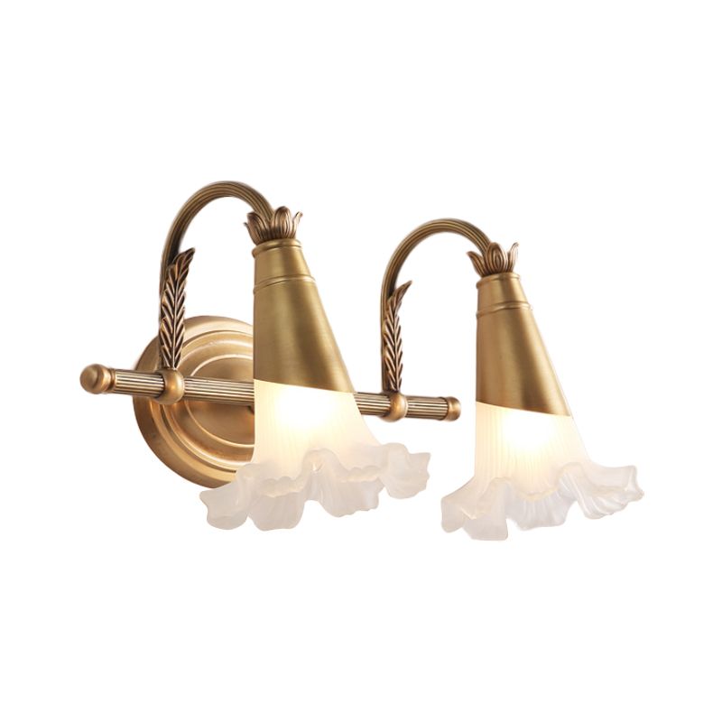 Félicie Retro Bloem Wandlamp Goud Metaal/Glas Woonkamer Slaapkamer
