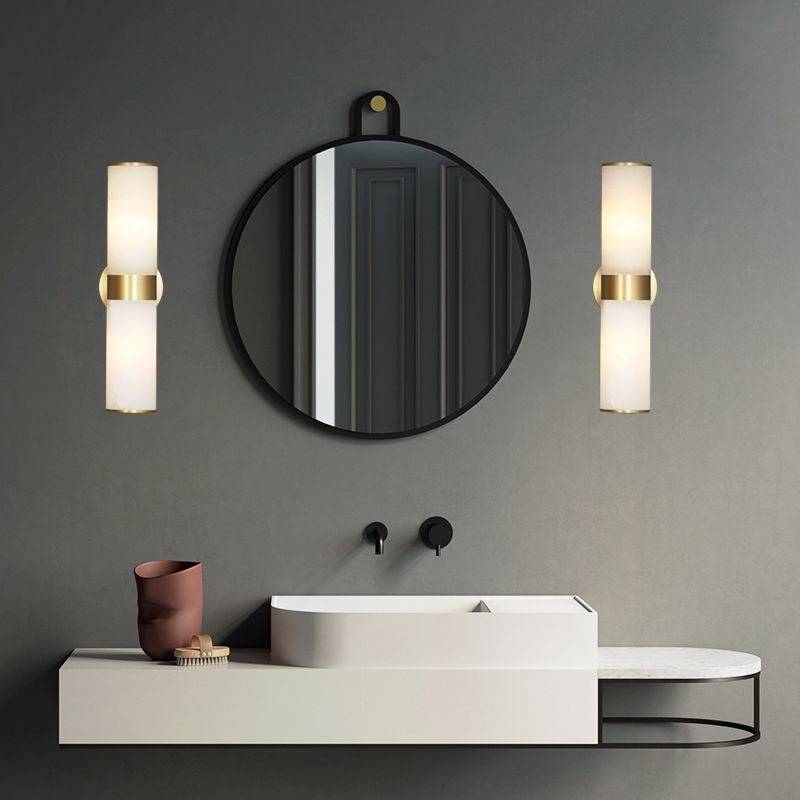 Chan Moderne LED-Wandlamp Met Dubbele Kop Metaal/Stenen Kap