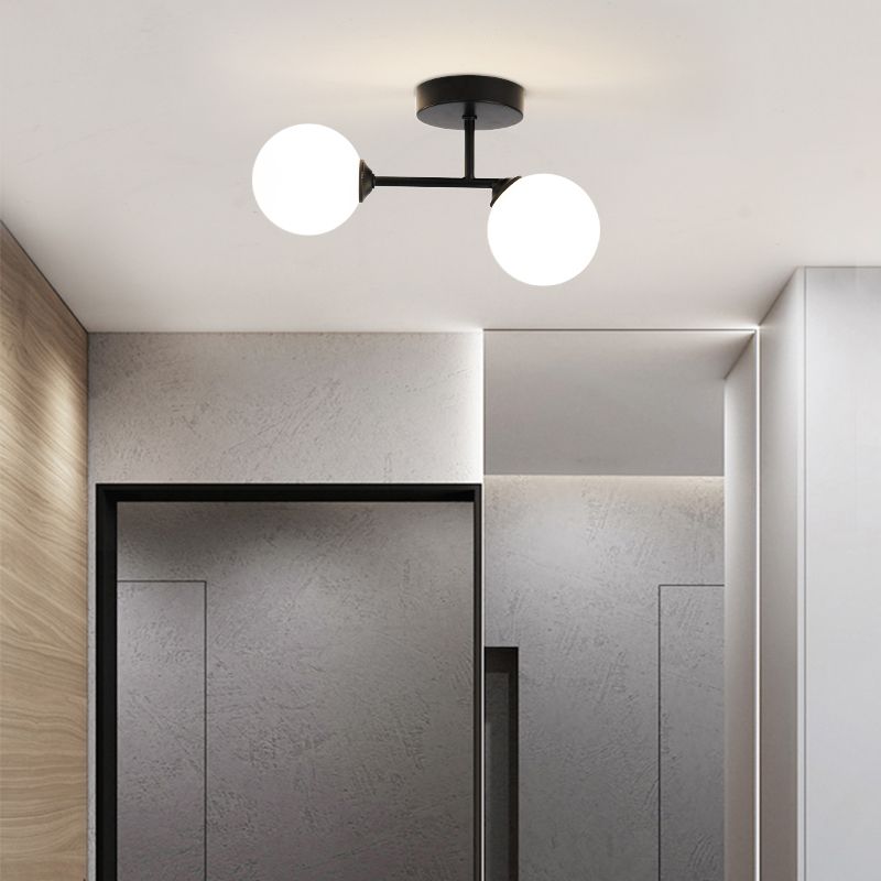 Valentina Moderne Bol LED Plafondlamp Metaal/Gals Zwart/Goud Slaap/Woon/Eetkamer