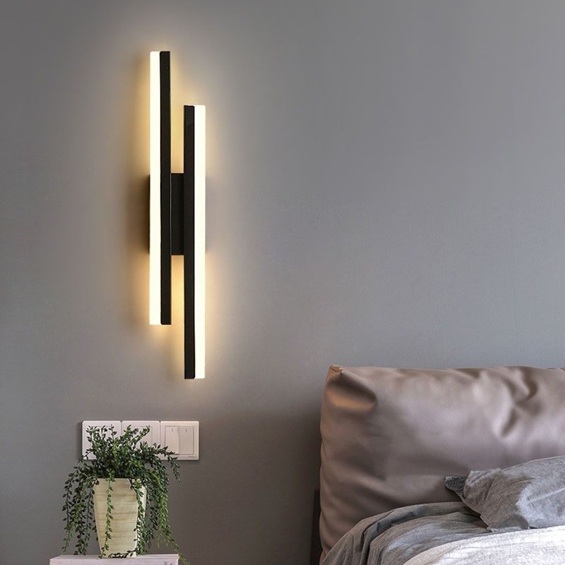 Alana Minimalistische Industriele LED Wandlamp Zwart/Wit Woon/Slaapkamer Acryl/Metaal