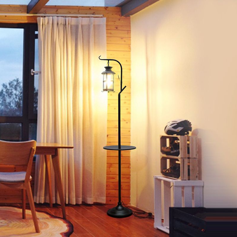 Alessio Retro LED Vloerlamp Zwart&Wit Slaap/Woonkamer Metaal&Glass