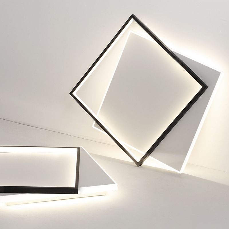 Quinn Moderne LED Plafondlamp Zwart/Wit Metaal/Acryl Slaapkamer